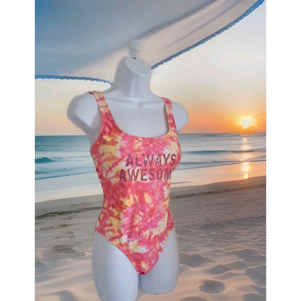 EMME JORDAN Swimsuit One Piece M Watercolor Tie Dye Print Removeable Pads NWT